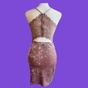 G by Guess, Sexy Pink, Velvet, Lace Back, Dress.